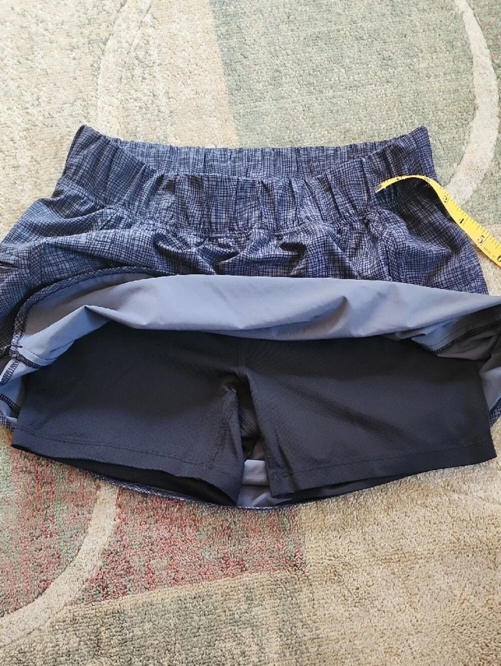 Calia, Women’s, Casual Black/Grey Plaid Elastic-Waist Skort, Sz. Small.